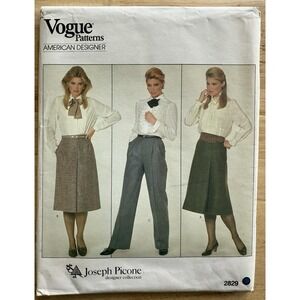 Vogue Patterns American Designer Joseph Picone 2829 Misses' Skirt Pants Size 16‎